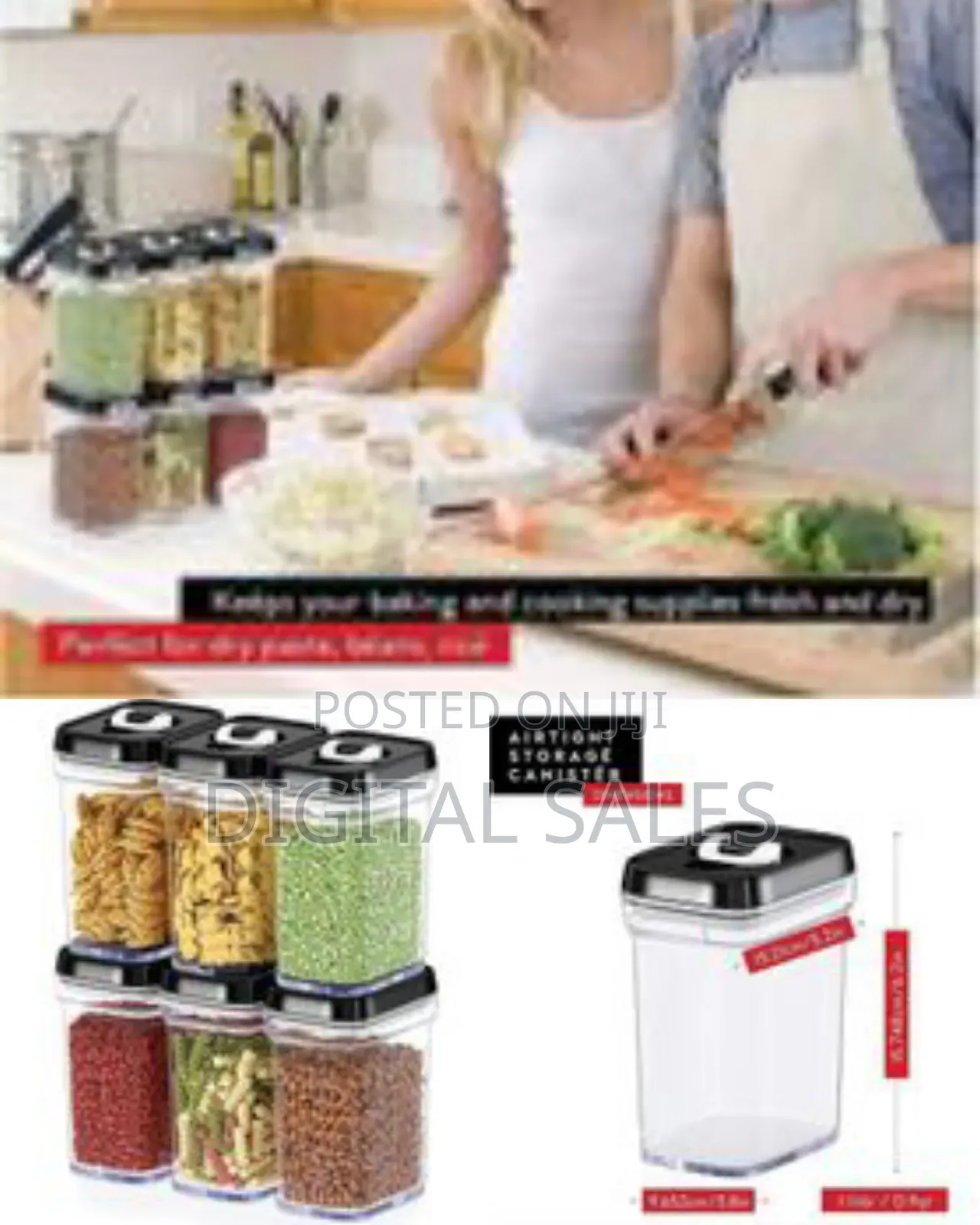 Airtight Food Storage Containers With Lids – 6 Piece Set Air Tight