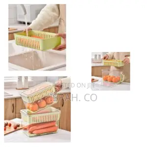 2 Pieces of Storage Bottles Plastic Kitchen Vegetable Box