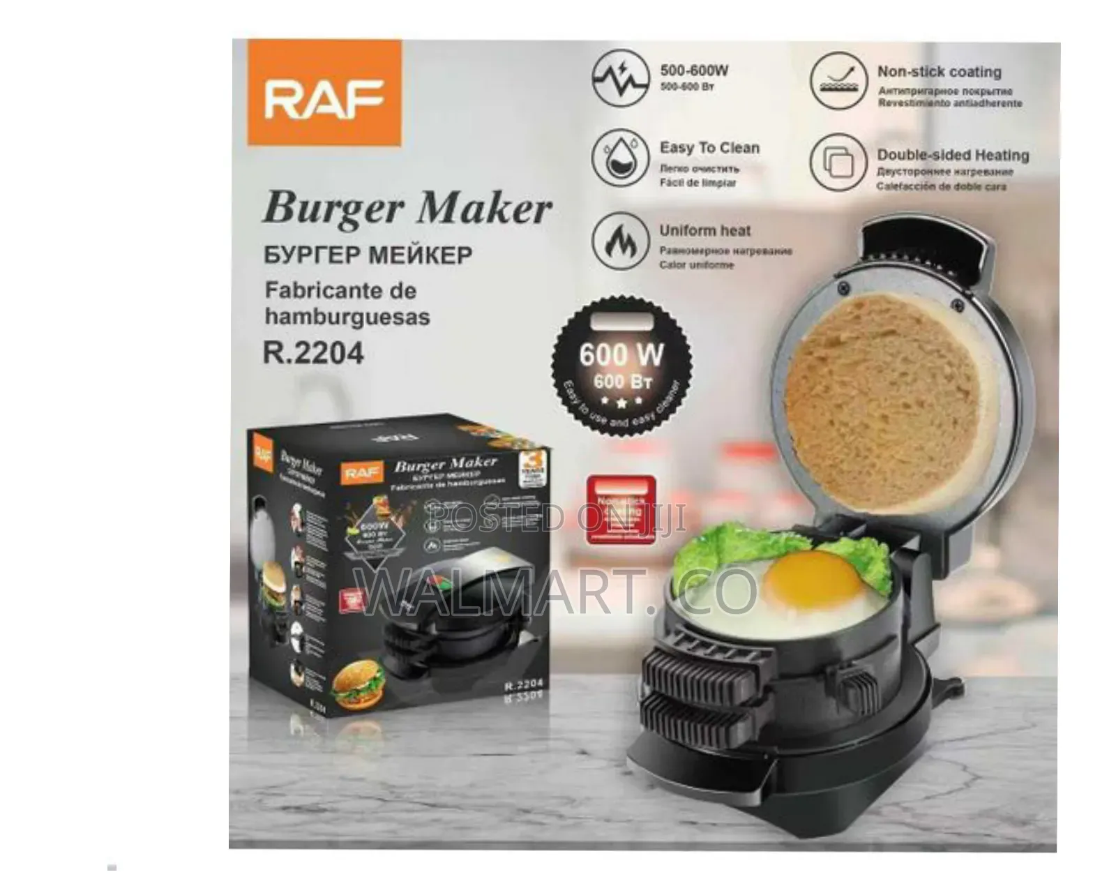Raf Mini Burger Press Maker With Egg Cooker Ring