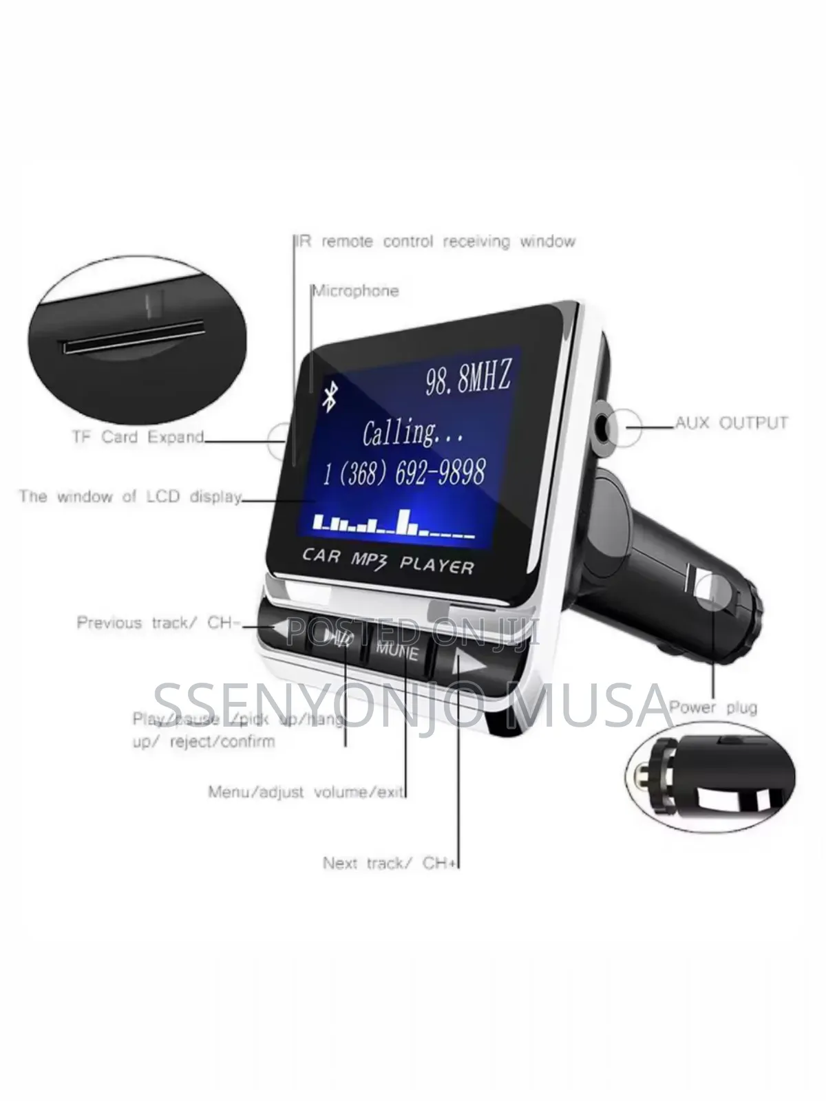 Bt Car Mp3 Fm Transmitter | Hands-Free Bluetooth Car Adapter With Lcd.