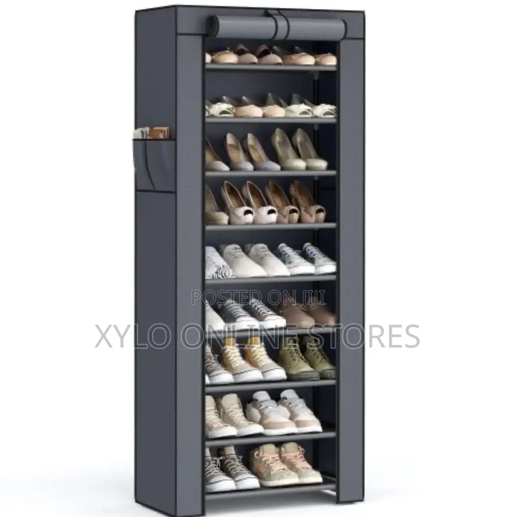 10 Tier Portable Shoe Rack With Cover