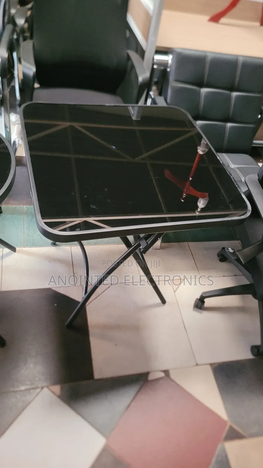 Glass Table Square Black