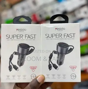 Yesido Y58 60w Type-C+Usb-a Dual Port Super Fast Car Charger