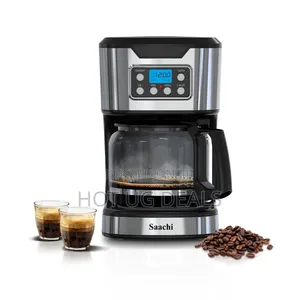 12 Cups Saachi Digital Display Drip Coffee Maker - Silver