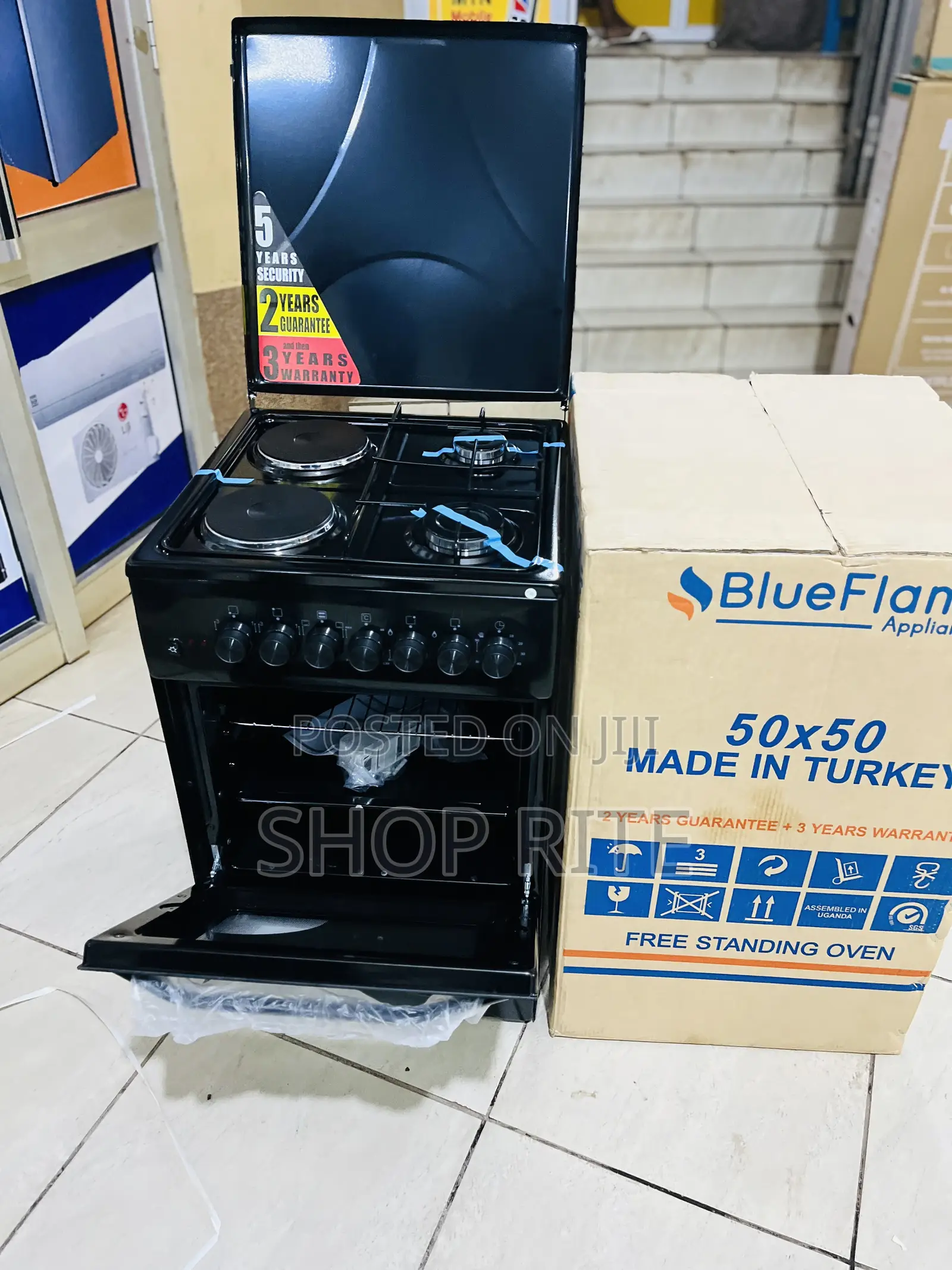 Blueflame 2gas 2electric 50/50cm Dual Oven Enamel Cooker