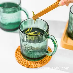 6 Pieces of Blossom Green 240ml Heat Resistant Glass Cups