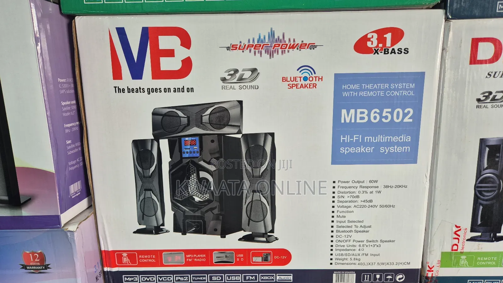 3.1 Ch Hometheater Woofer With Remote, Hi-Fi Multimedia Speaker System