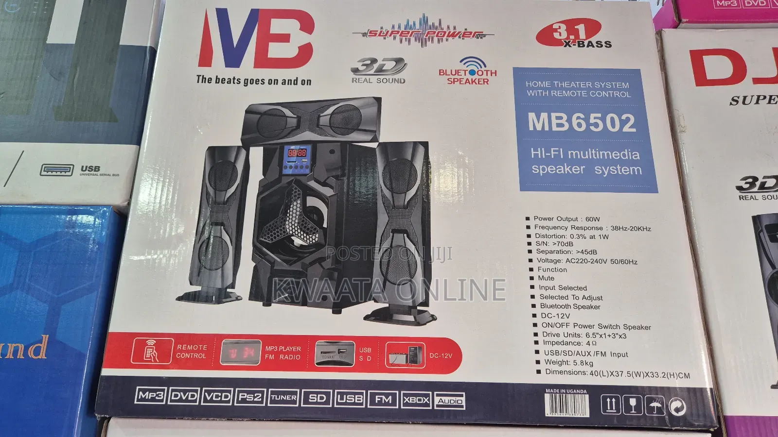 3.1 Ch Hometheater Woofer With Remote, Hi-Fi Multimedia Speaker System