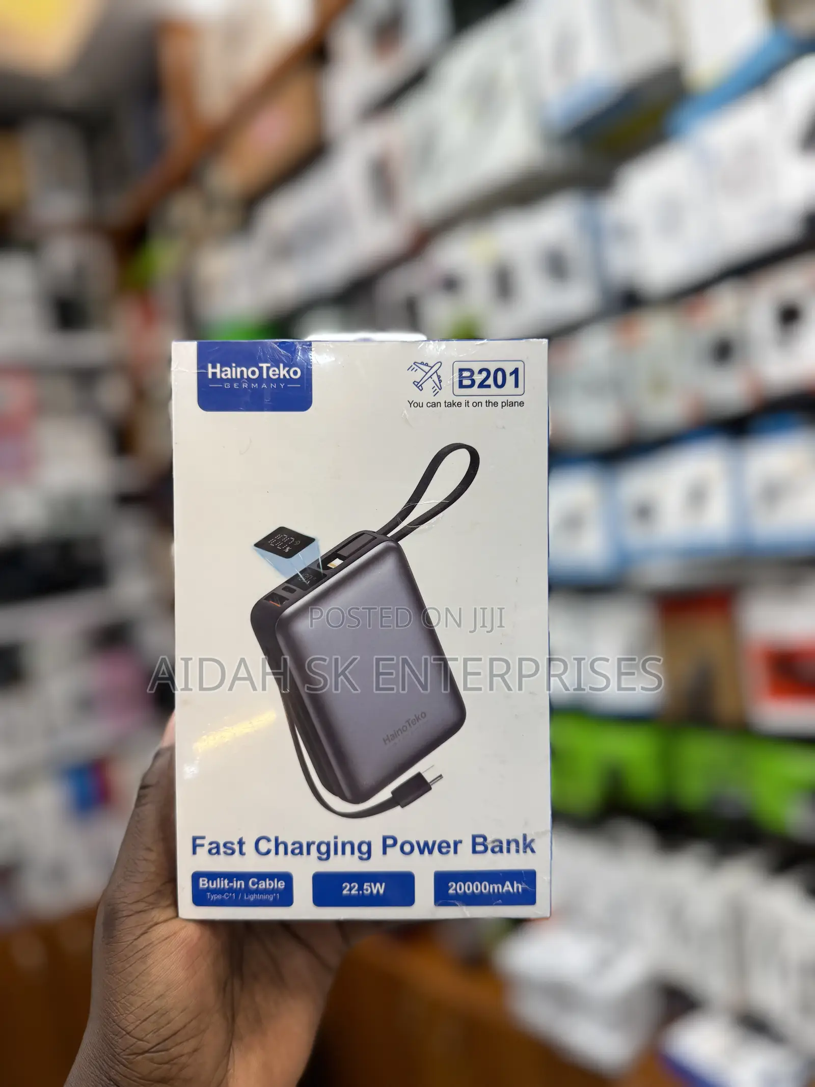Hainoteko B201 20000mah Power Bank With Built-in Type-C Lightning