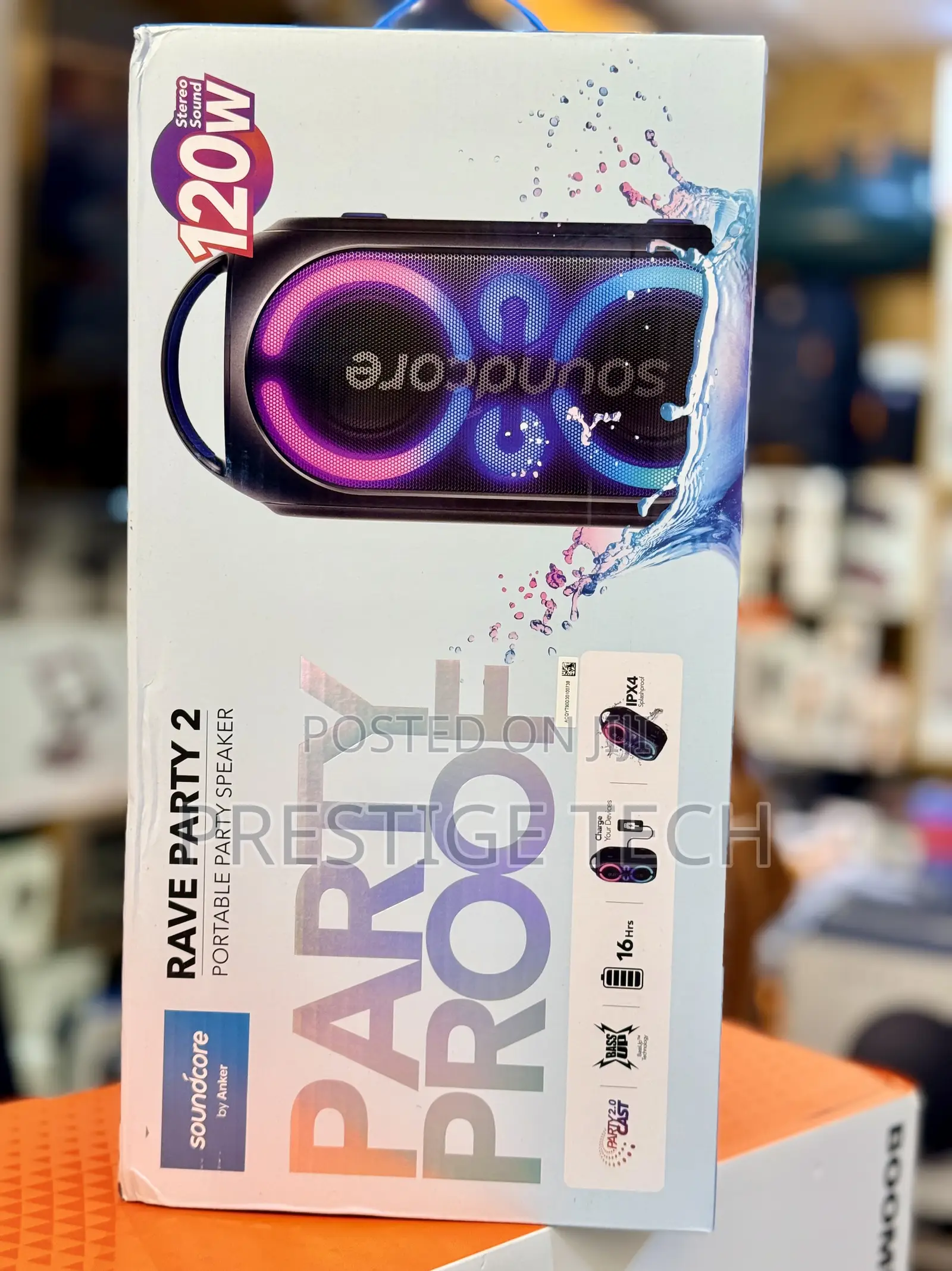 Anker Rave Party 2 Portable Speaker 120w Stereo Sound & Light Show