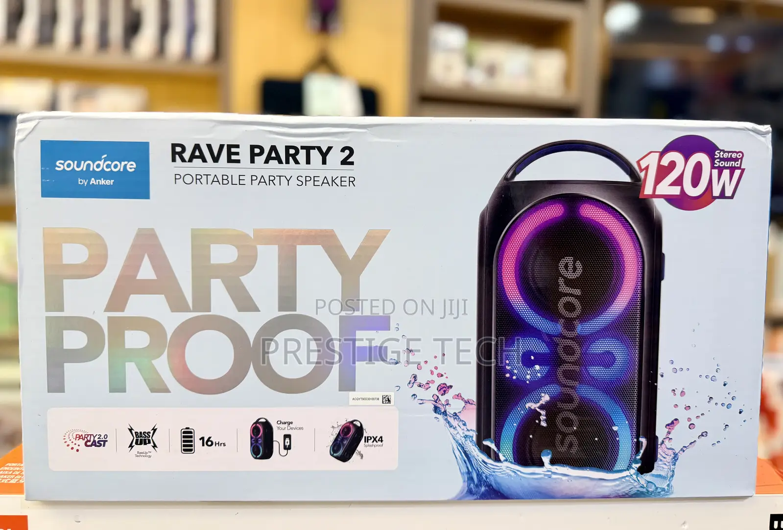 Anker Rave Party 2 Portable Speaker 120w Stereo Sound & Light Show