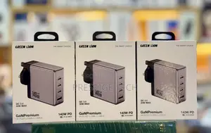 Green Lion Gan Adapter 140w,  4 Ports 3 Pin Charger For Phone & Laptop