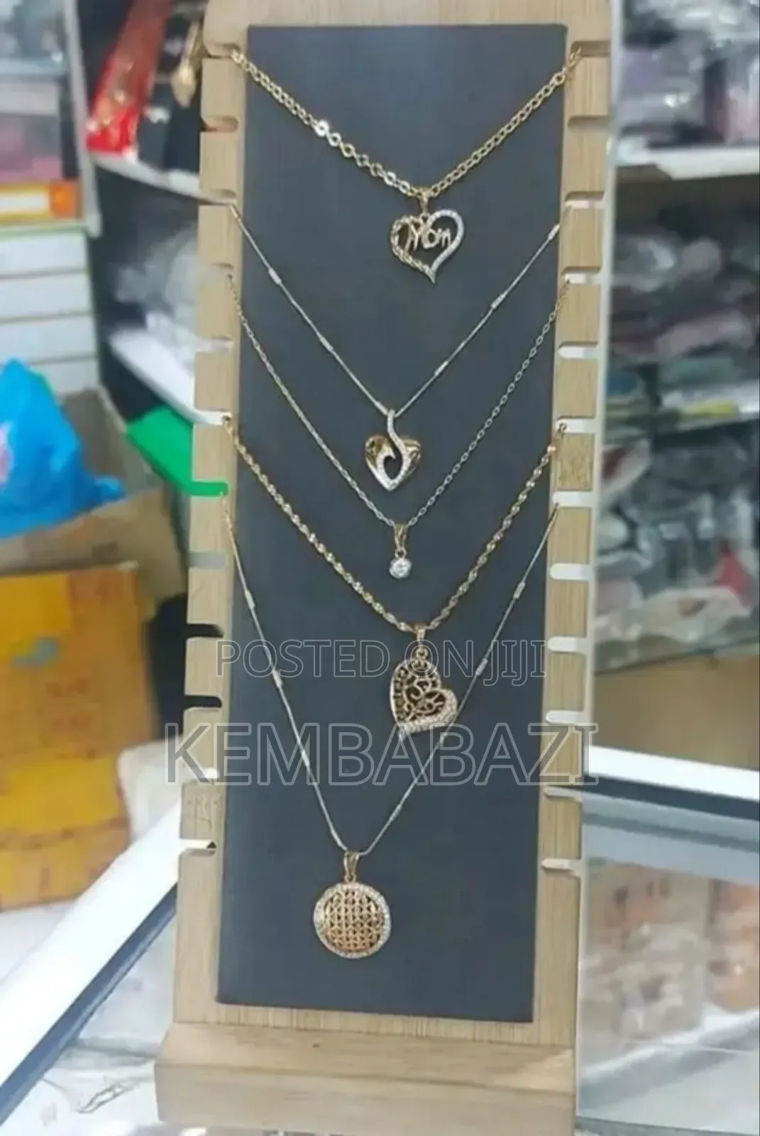 Wooden Jewelry Display Stand for Necklaces.