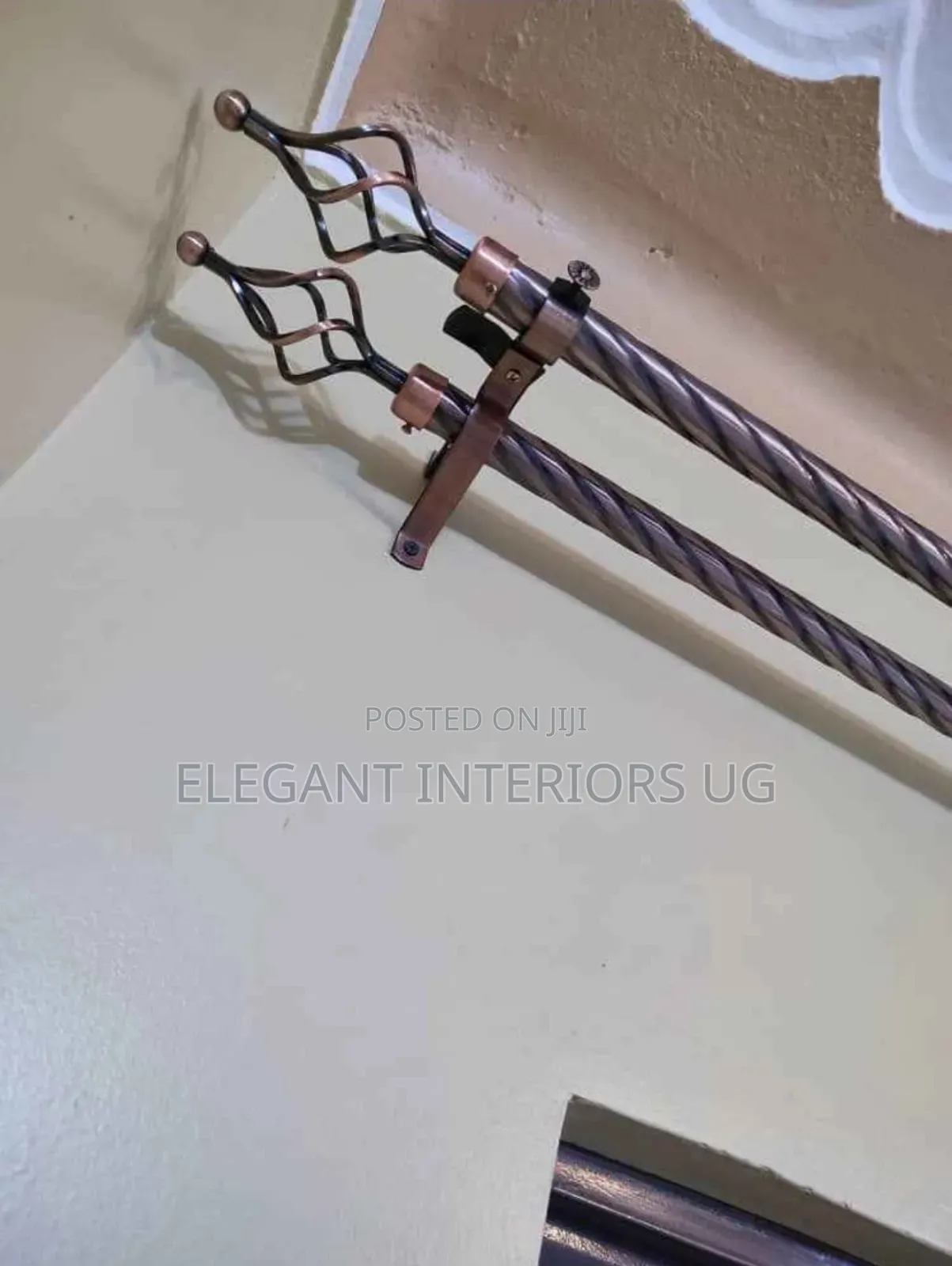Twisted Curtain Rods Available in Metallic