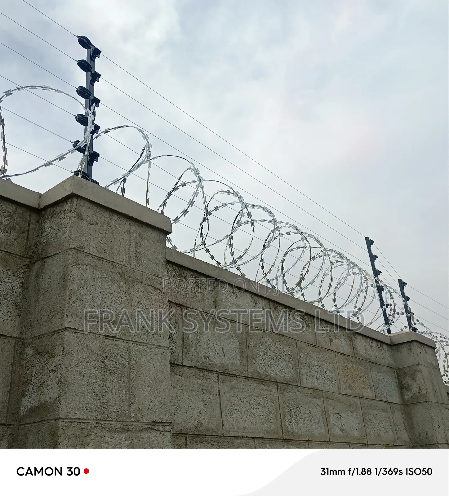 Electric Fences on Wall 100fts by 50fts