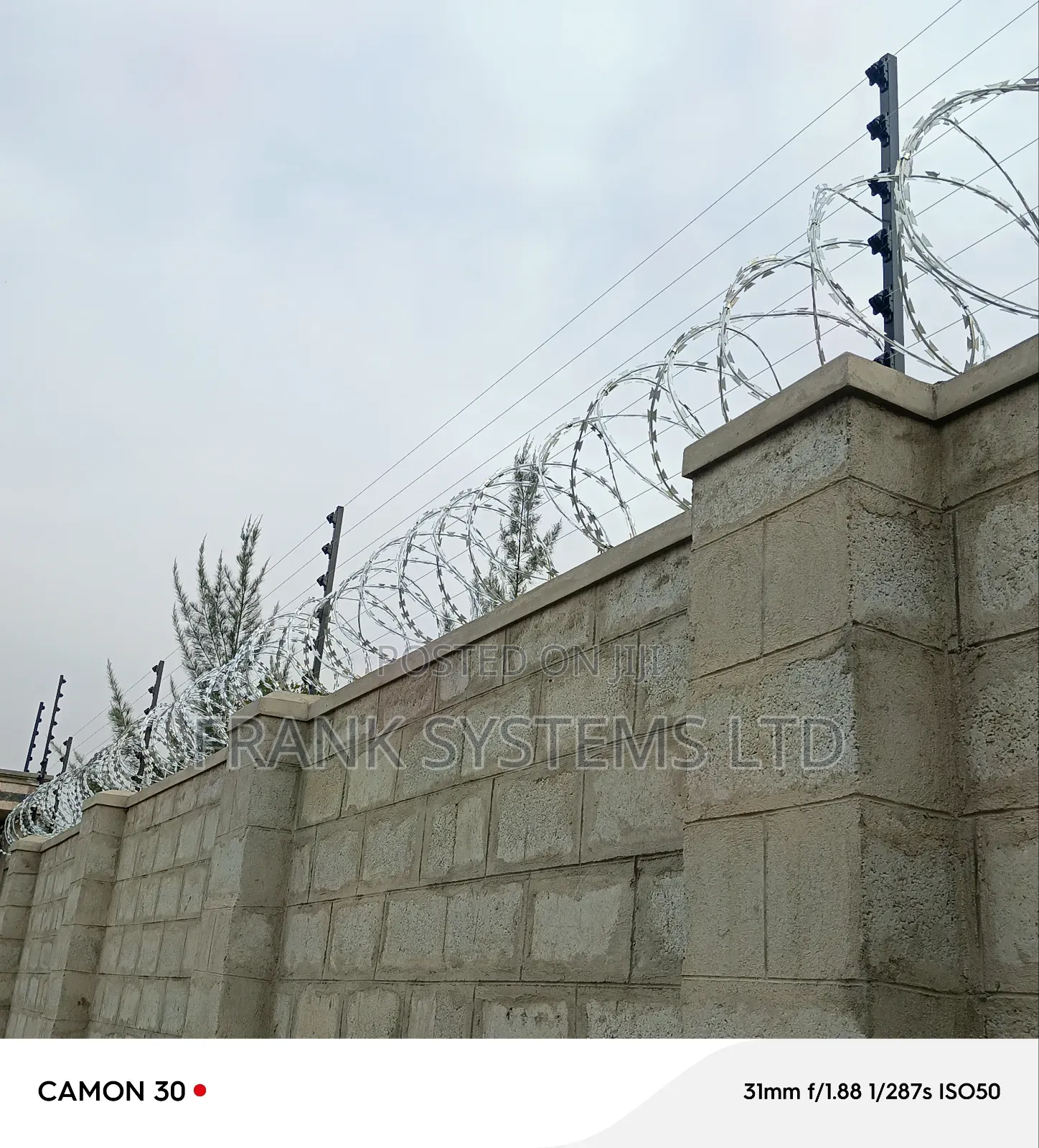 Electric Fences on Wall 100fts by 50fts