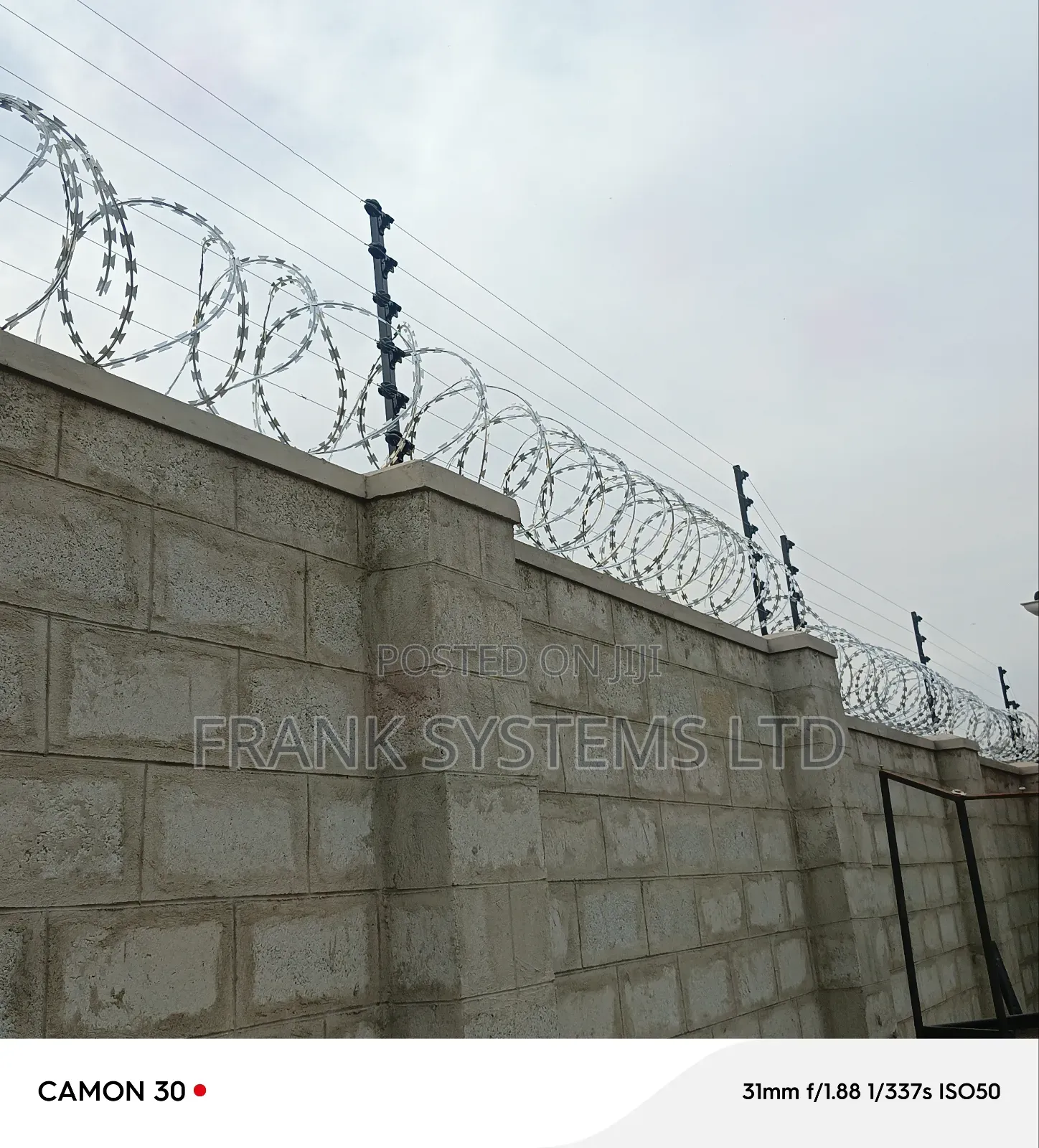 Electric Fences on Wall 100fts by 50fts