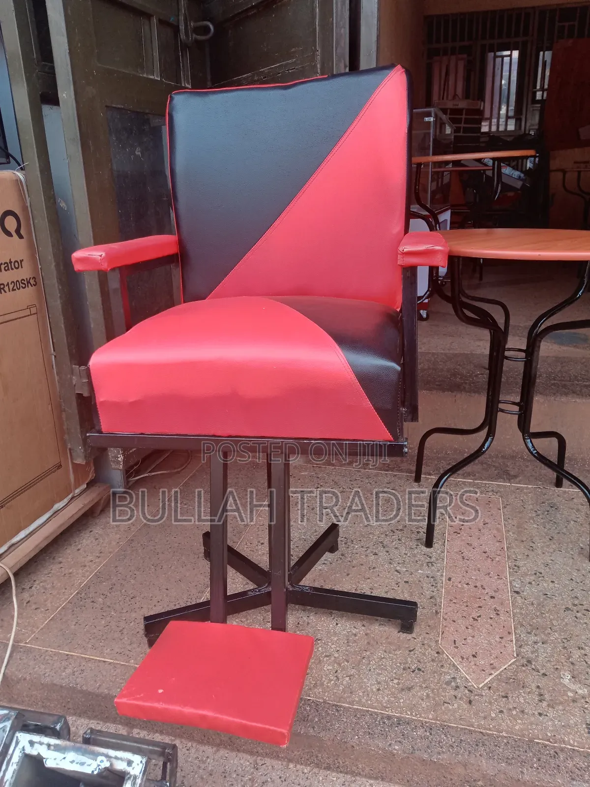 Saloon Barber Chairs Red Black