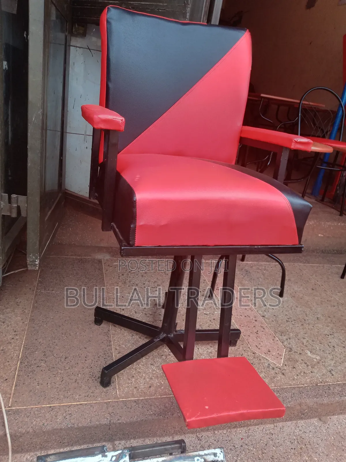 Saloon Barber Chairs Red Black