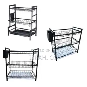 3 Tier Aluminum Dish Drying Draining Rack Storage Organizer