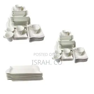 37 PCS of Square Plates, Bowls, Side Plates, Cups Dinner Set