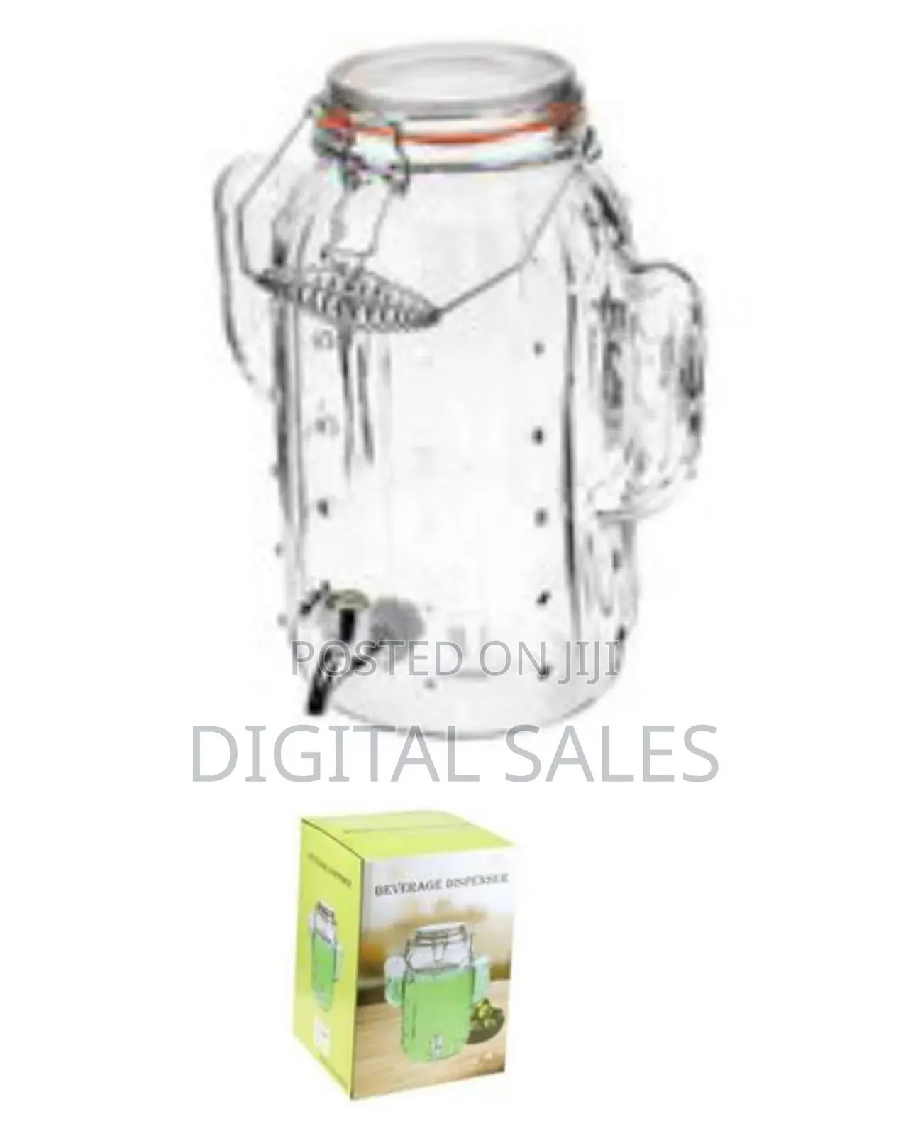 8l Glass Cactus Ice Cold Beverage Drink Dispenser Glass