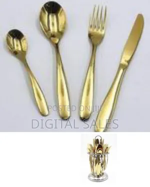 24 Pieces of Plain Cutlery (Forks,Spoons Knives) With a Stand