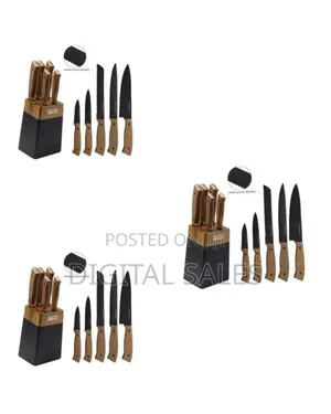 6-Piece Kitchen Scissor and Knife Set With Wooden