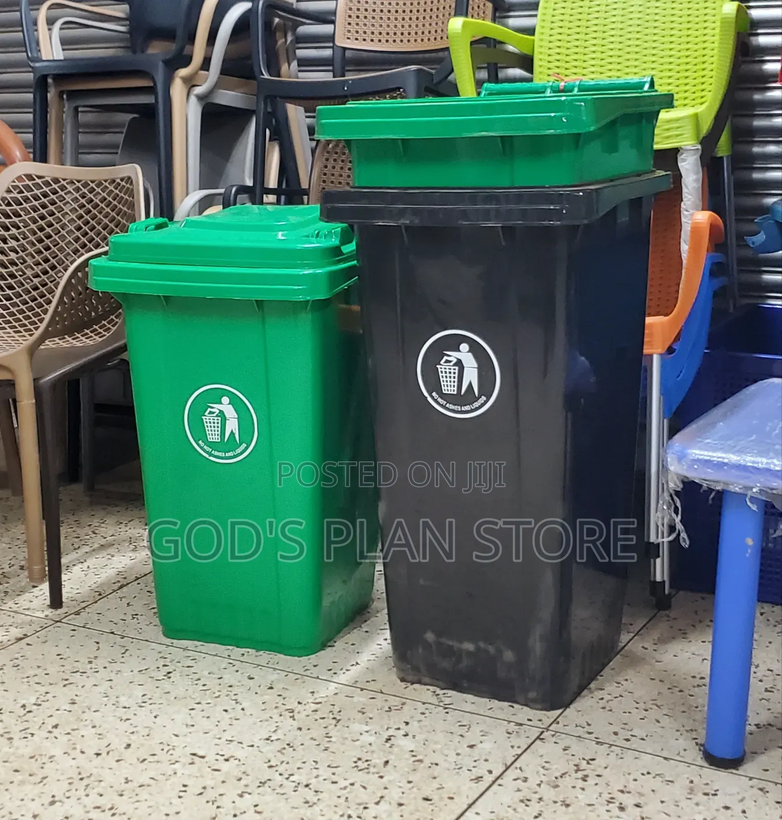 Plastic Dust Bin Plastic Dust Bin 120litres Black*Green *