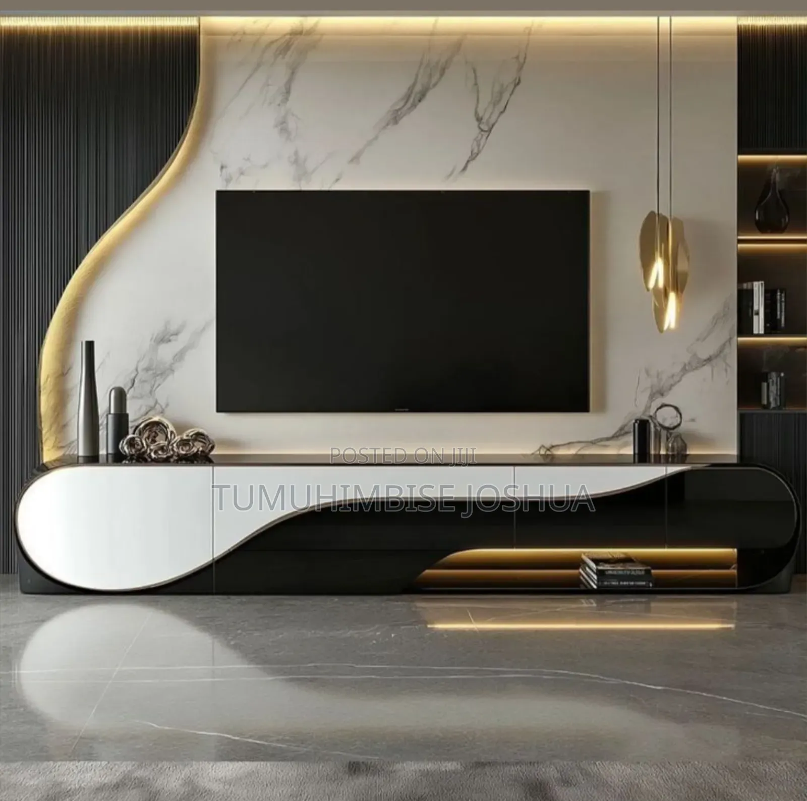 Gypsum Sitting Room and Tv Area Finishing