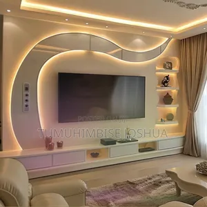 Gypsum Sitting Room and Tv Area Finishing