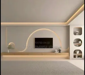 Gypsum Sitting Room and Tv Area Finishing
