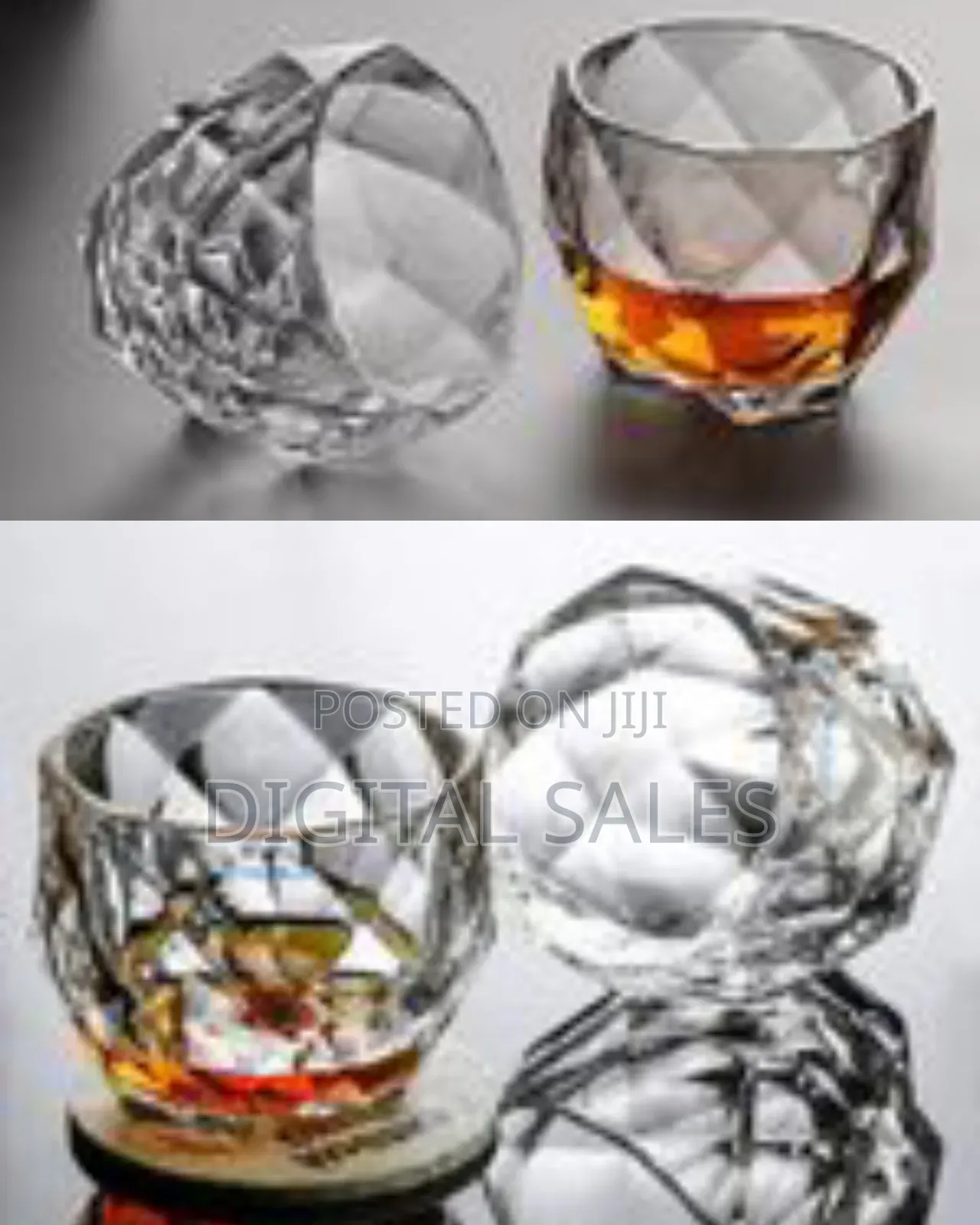 6 Piece Crystal Rum Whiskey Glasses Set Bar Glass for Drinking Bourbon