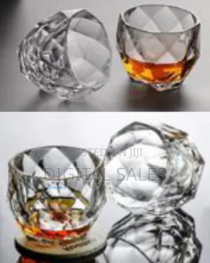 6 Piece Crystal Rum Whiskey Glasses Set Bar Glass for Drinking Bourbon