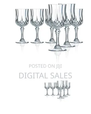 6 Pieces of Diamond Design Wine Glasses-Colorless
