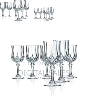 6 Pieces of Diamond Design Wine Glasses-Colorless