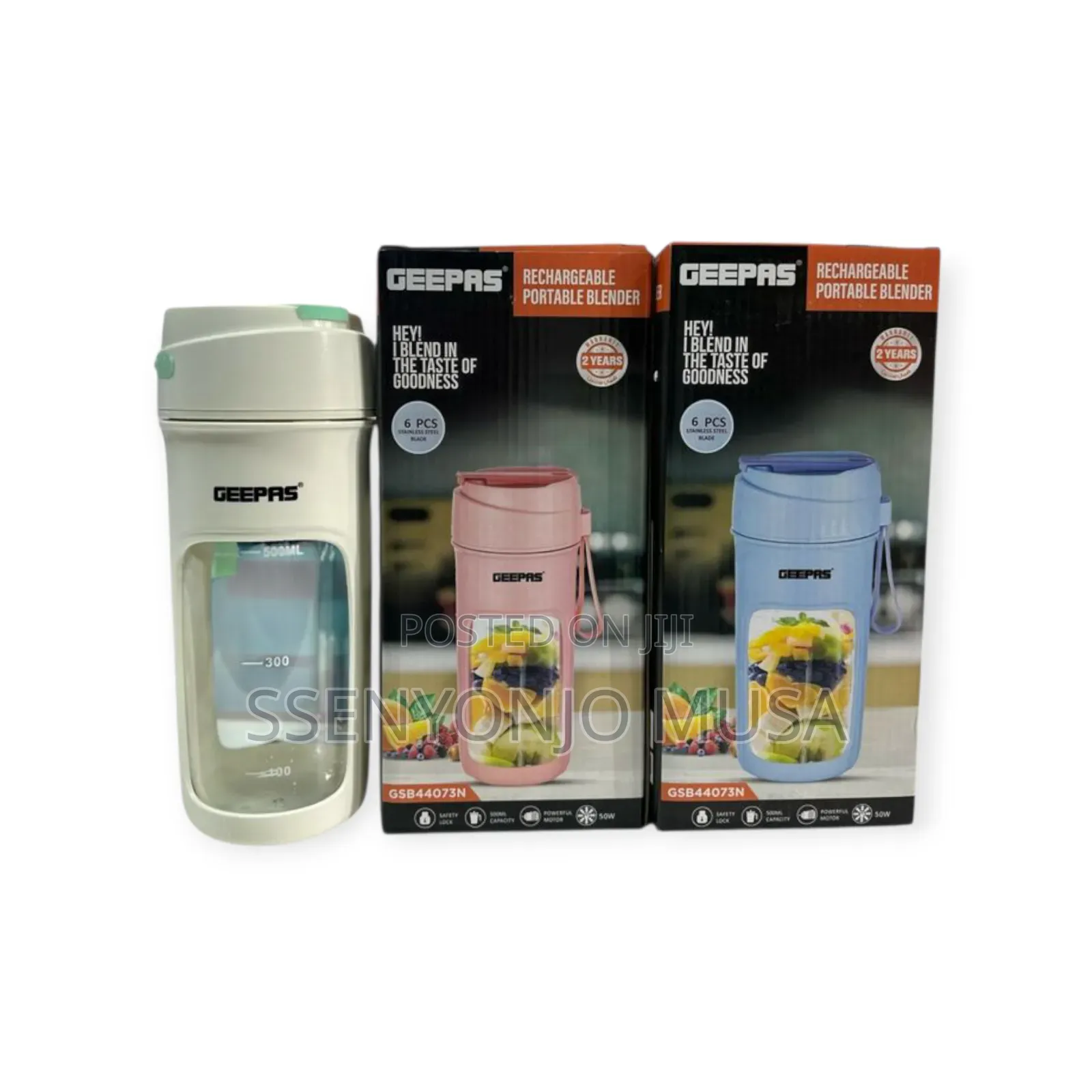 Geepas Rechargeable Portable Blender -500ml,Stainless Steel