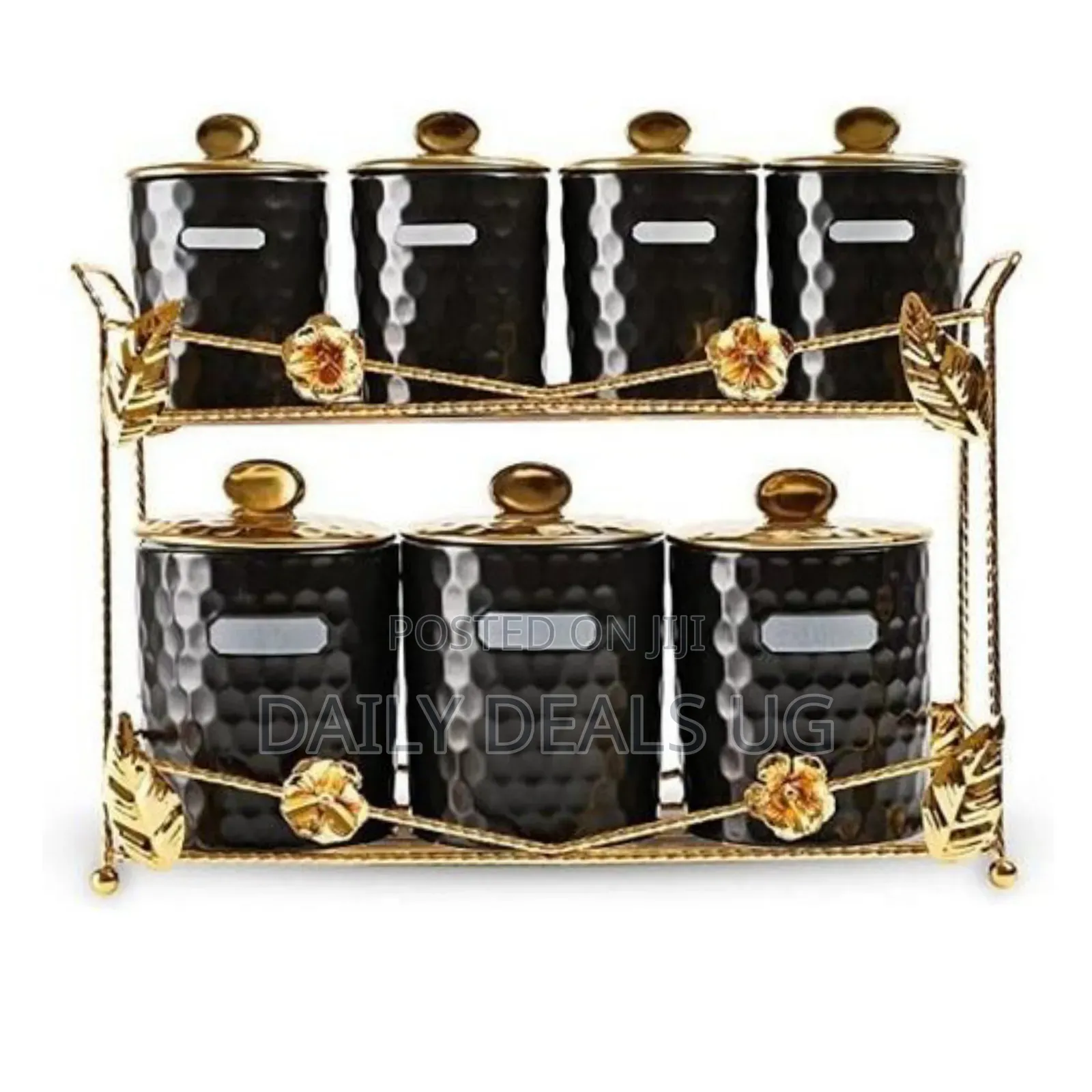 Life Smile 7piece Porcelain Food Storage Canister Organizer Set
