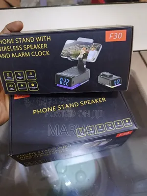 F30 Phone Stand With Wireless Speaker and Alarm Clock.