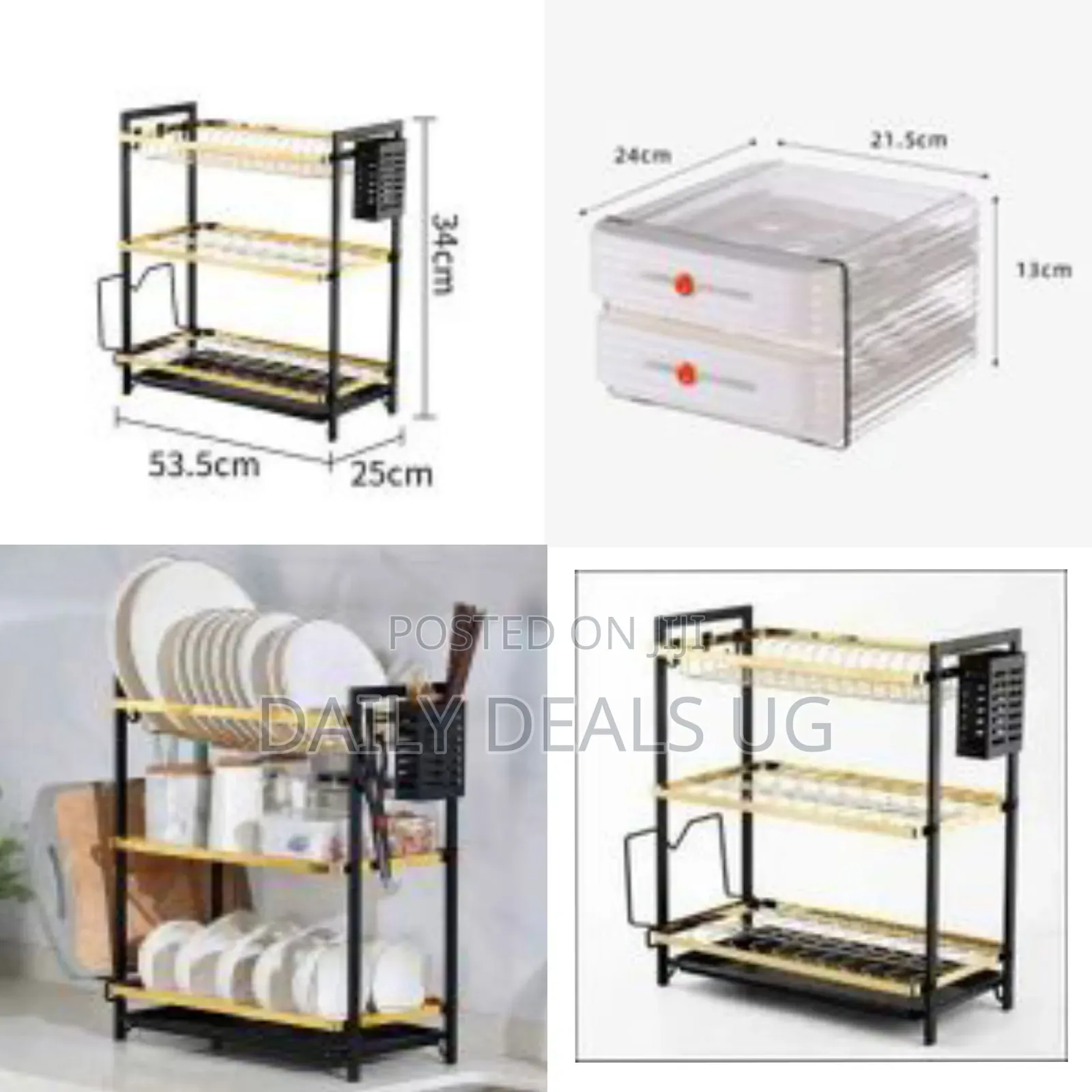 Dish Drying Rack For Kitchen Countertop Saving Space, 3 Tier Kitchen