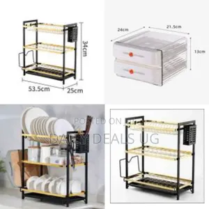 Dish Drying Rack For Kitchen Countertop Saving Space, 3 Tier Kitchen