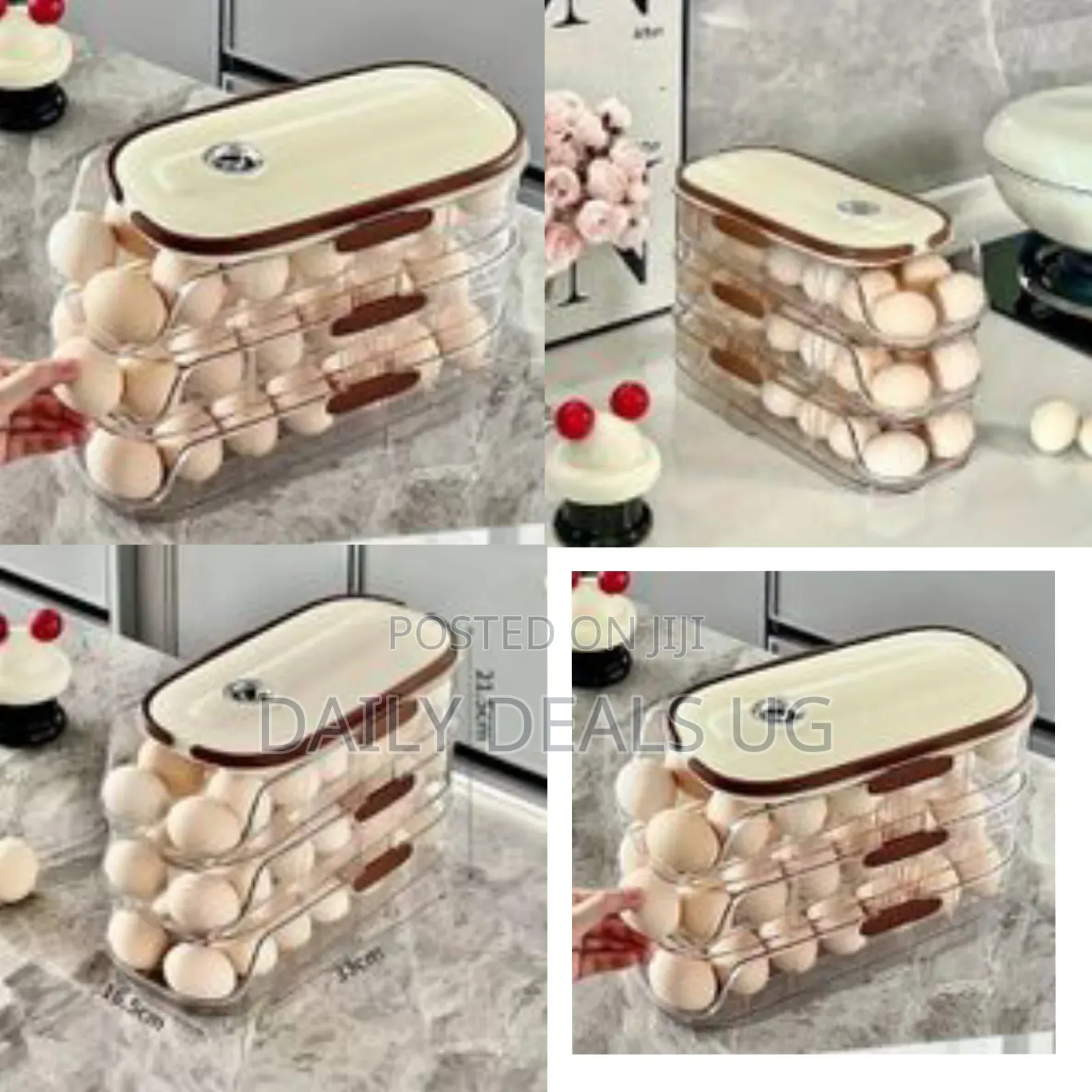3 Layer Stackable Egg Storage Container for Refrigerator Eggs Holder