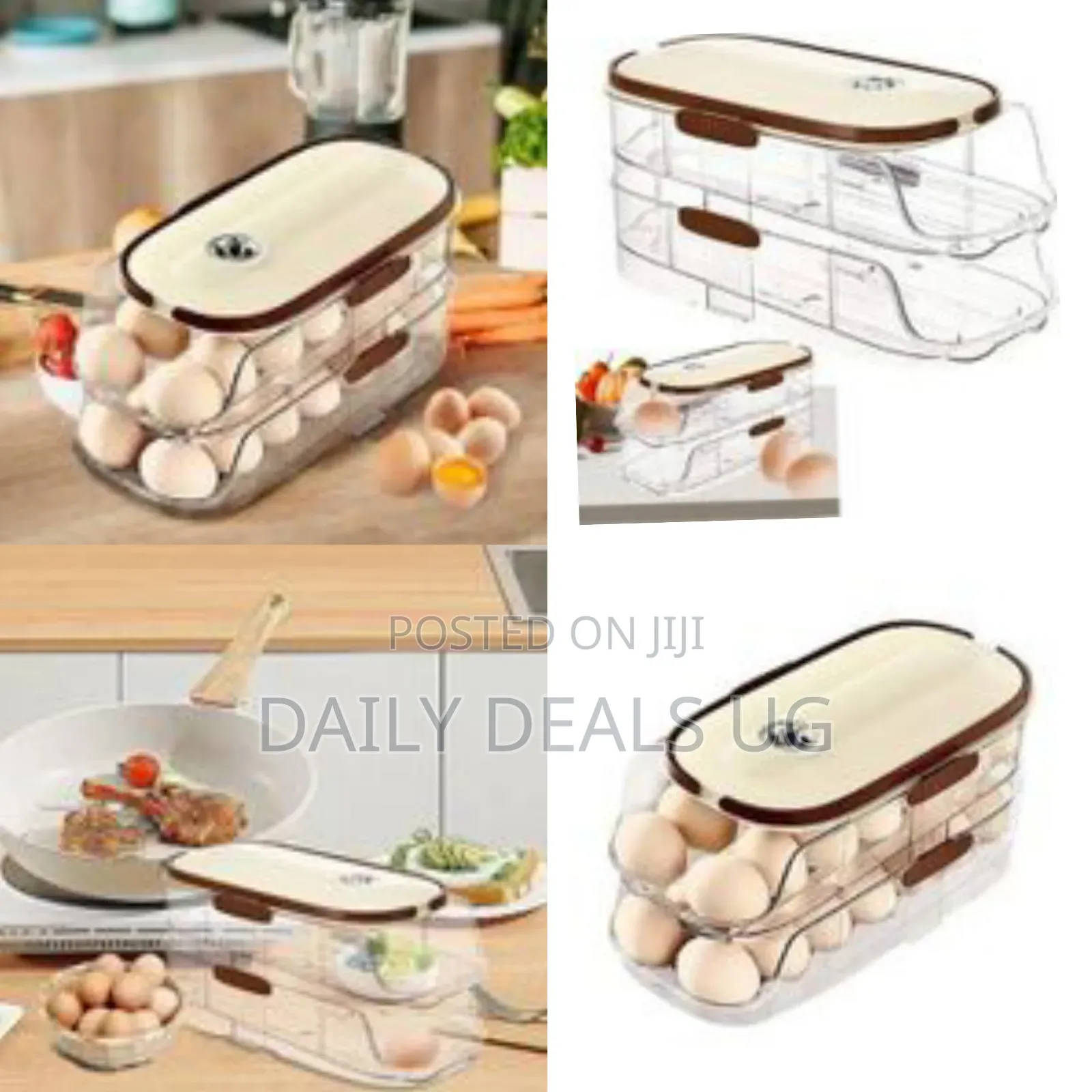 2 Layer Stackable Egg Storage Container for Refrigerator Eggs Holder