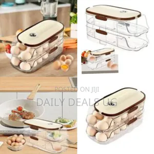 2 Layer Stackable Egg Storage Container for Refrigerator Eggs Holder