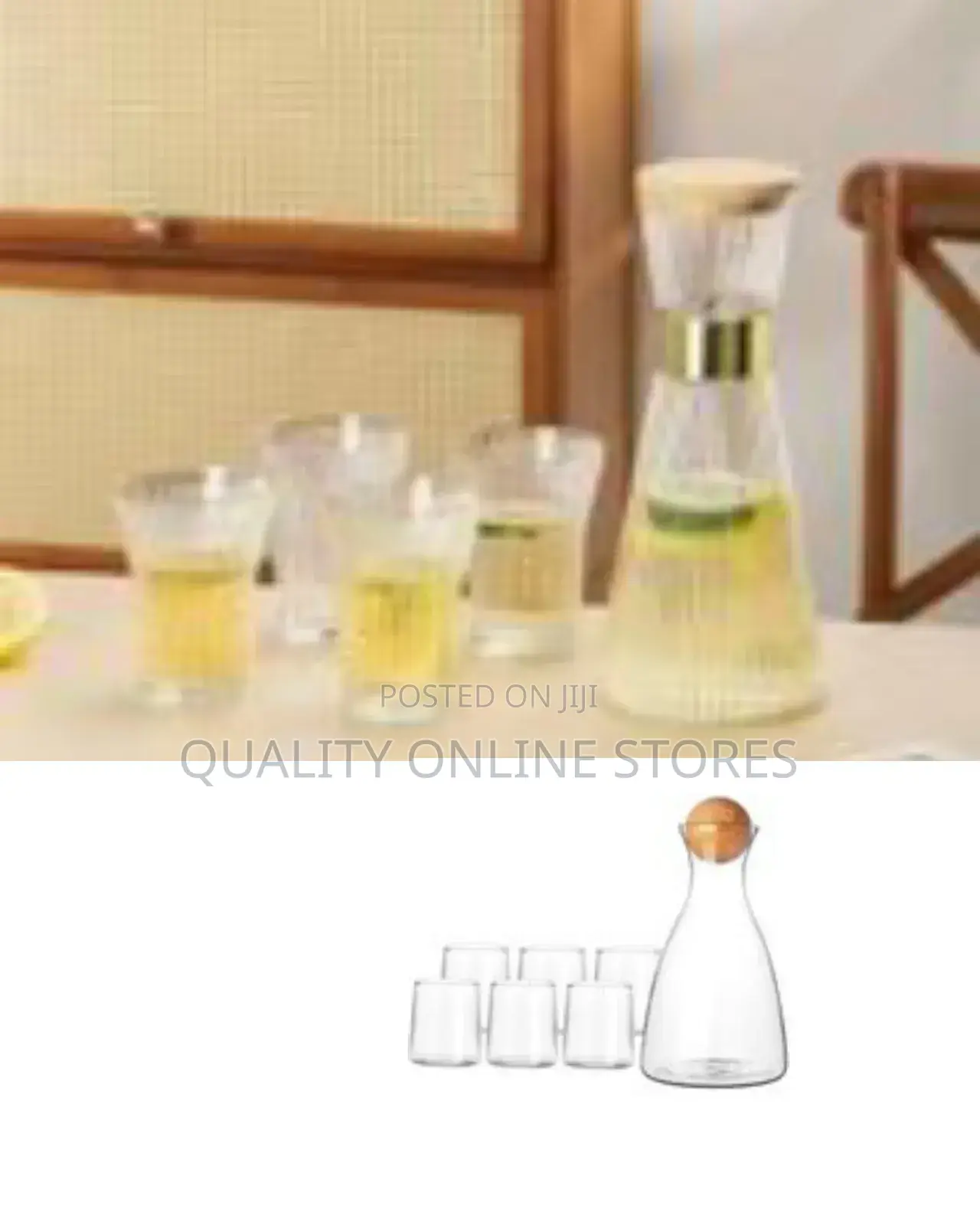 5 Piece Leakproof Ribbed Glass Pitcher Set, Elegant Jug Put on Fire in ...