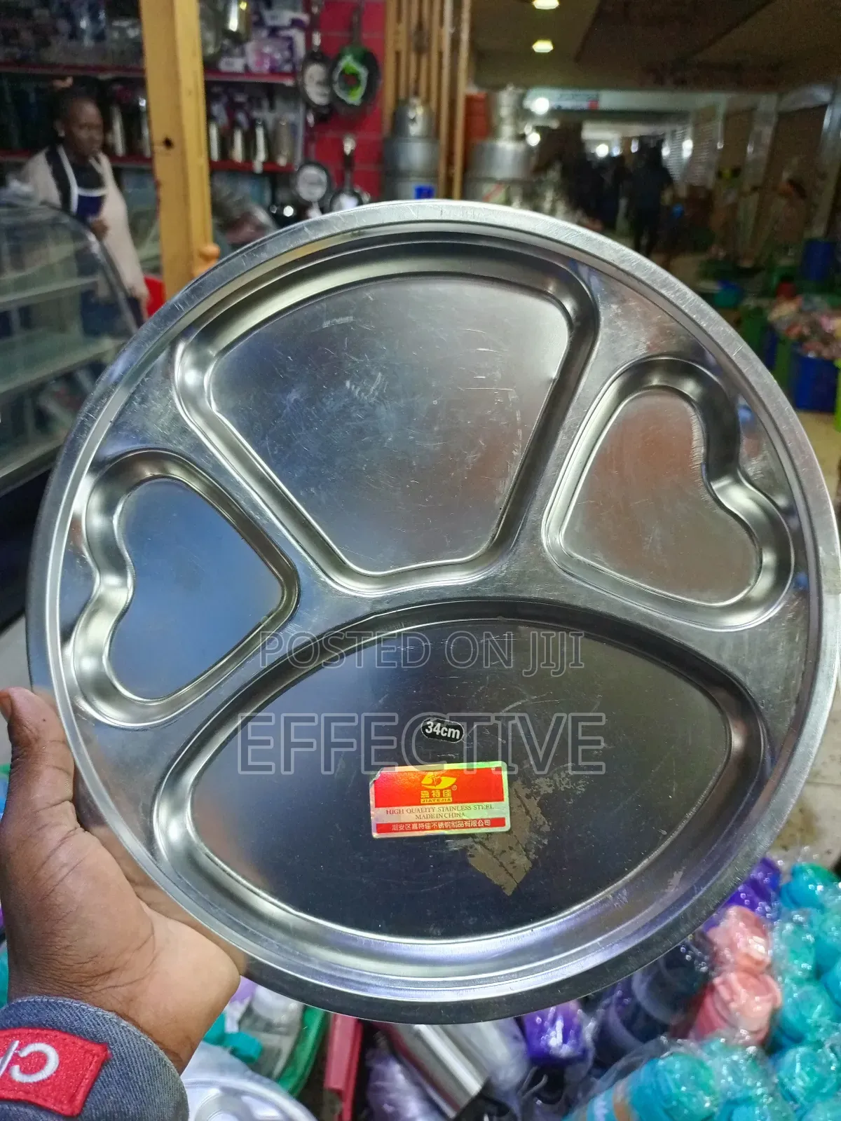 Stainless Steel Partitioned Dinner Plate.