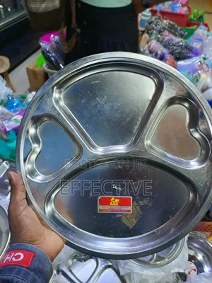 Stainless Steel Partitioned Dinner Plate.