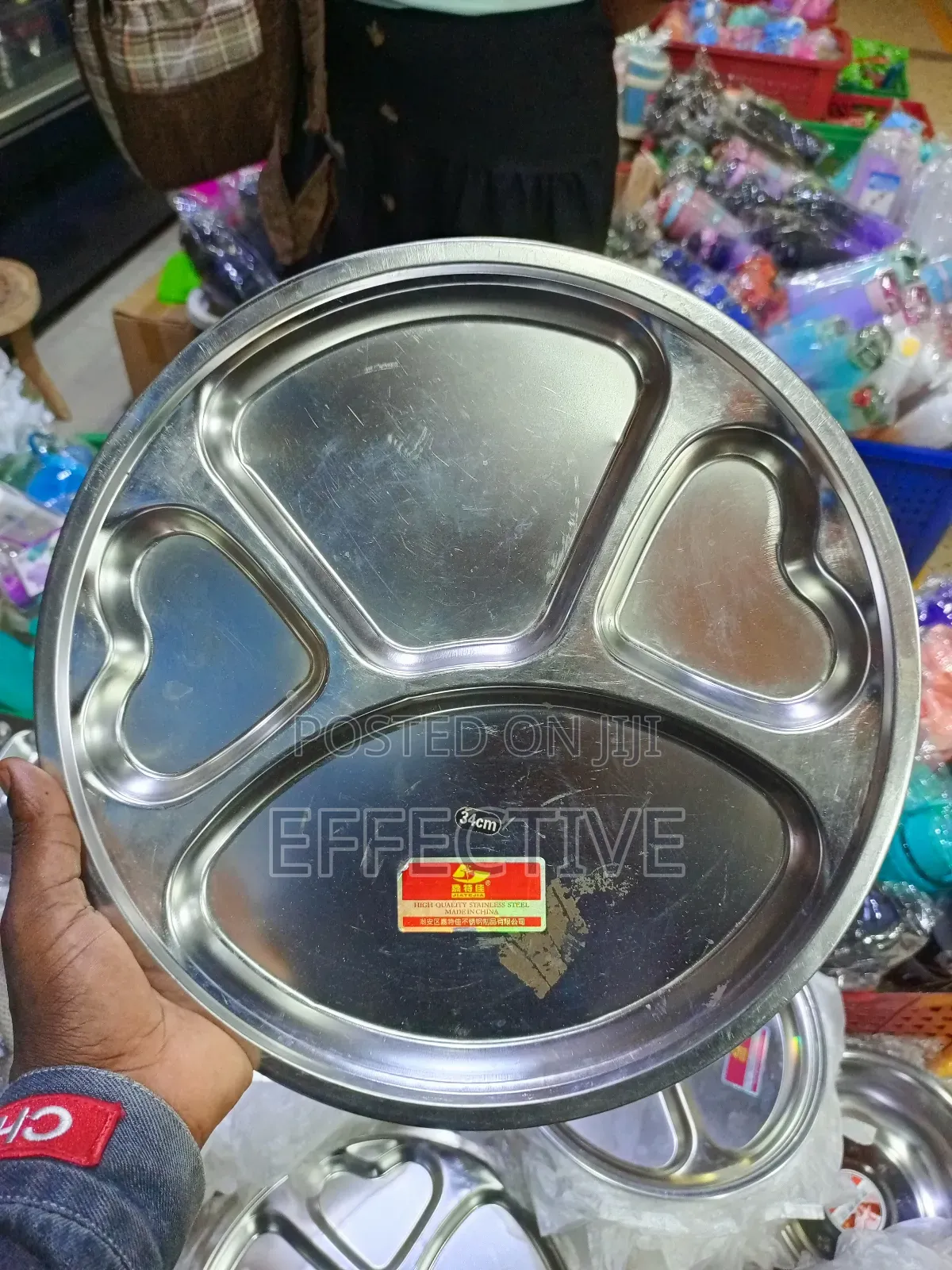 Stainless Steel Partitioned Dinner Plate.