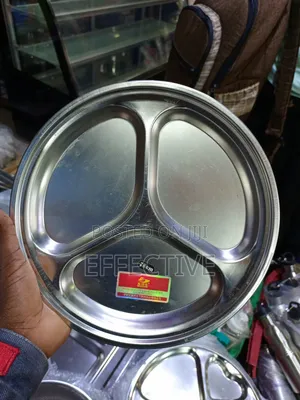 Stainless Steel Partitioned Dinner Plate.