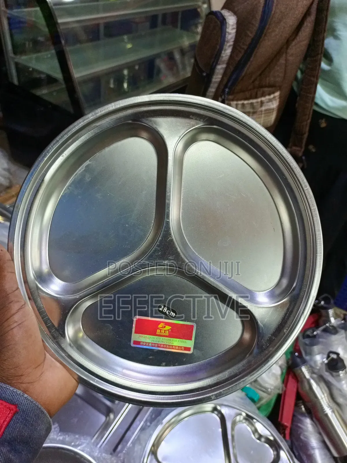Stainless Steel Partitioned Dinner Plate.